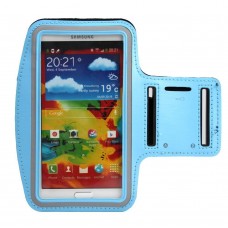 Samsung Note 1 2 3 - Nylon Workout Running Armbands Phone Protective Cover Case Bag - Baby Blue